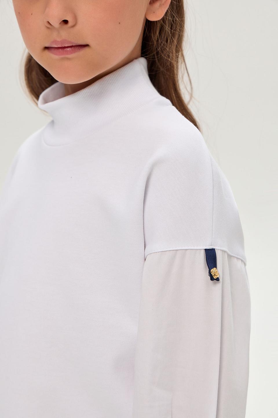 Белый джемпер Choupette для девочки с рукавами рубашкой