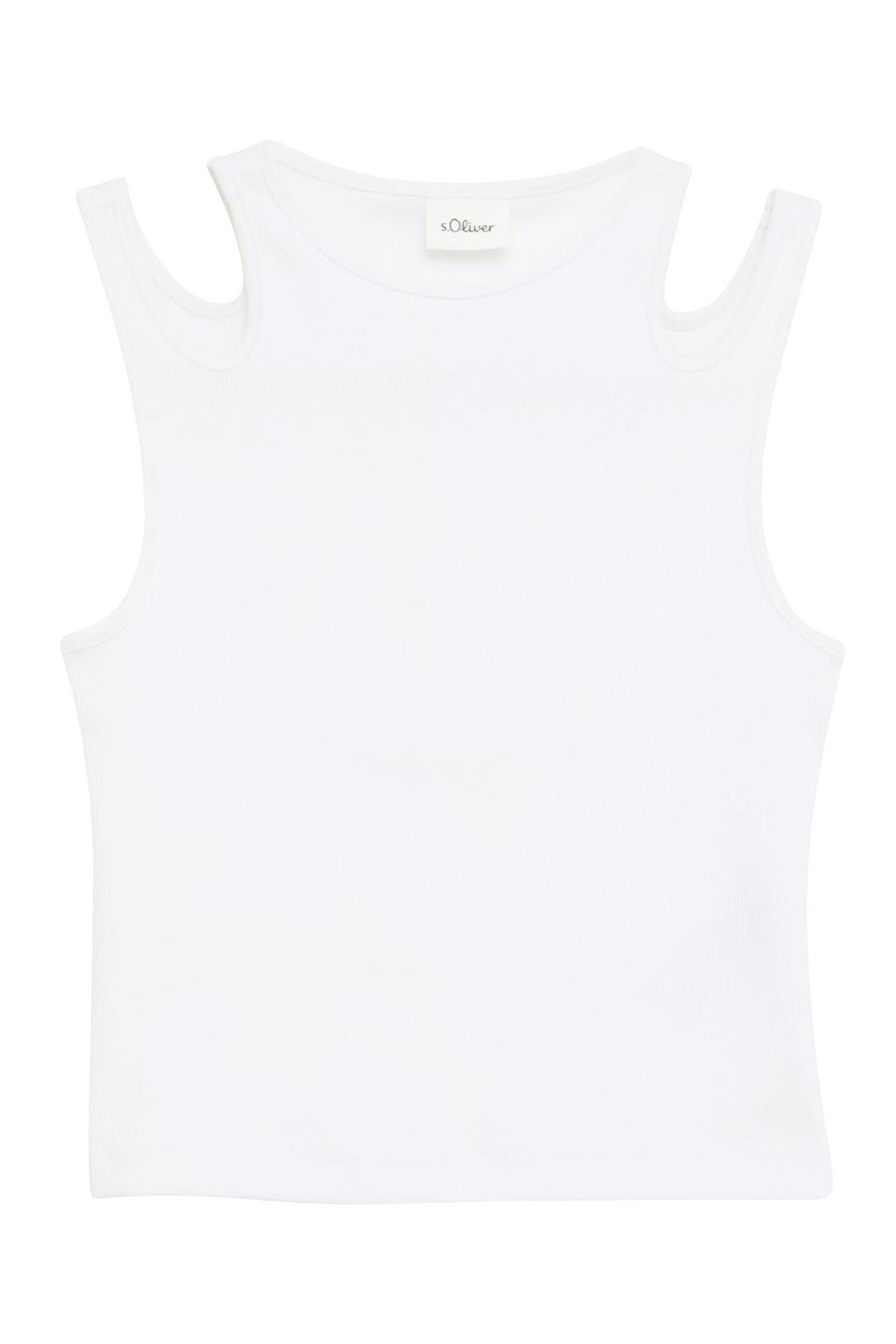 Белая майка s.Oliver для девочки с вырезами