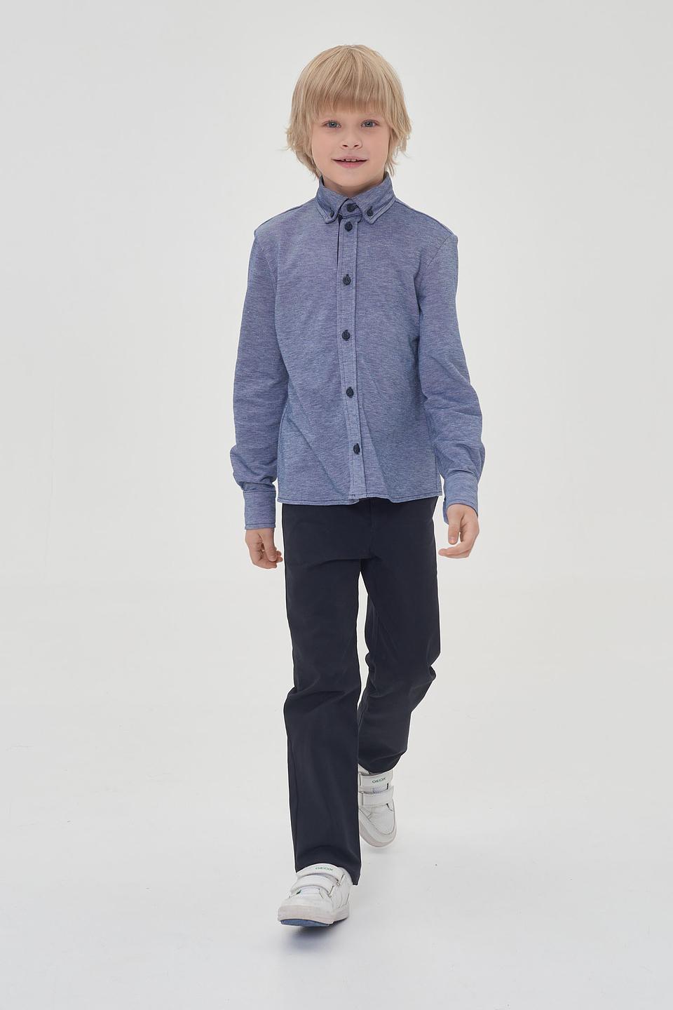 Рубашка Choupette синяя с налокотниками для мальчиков