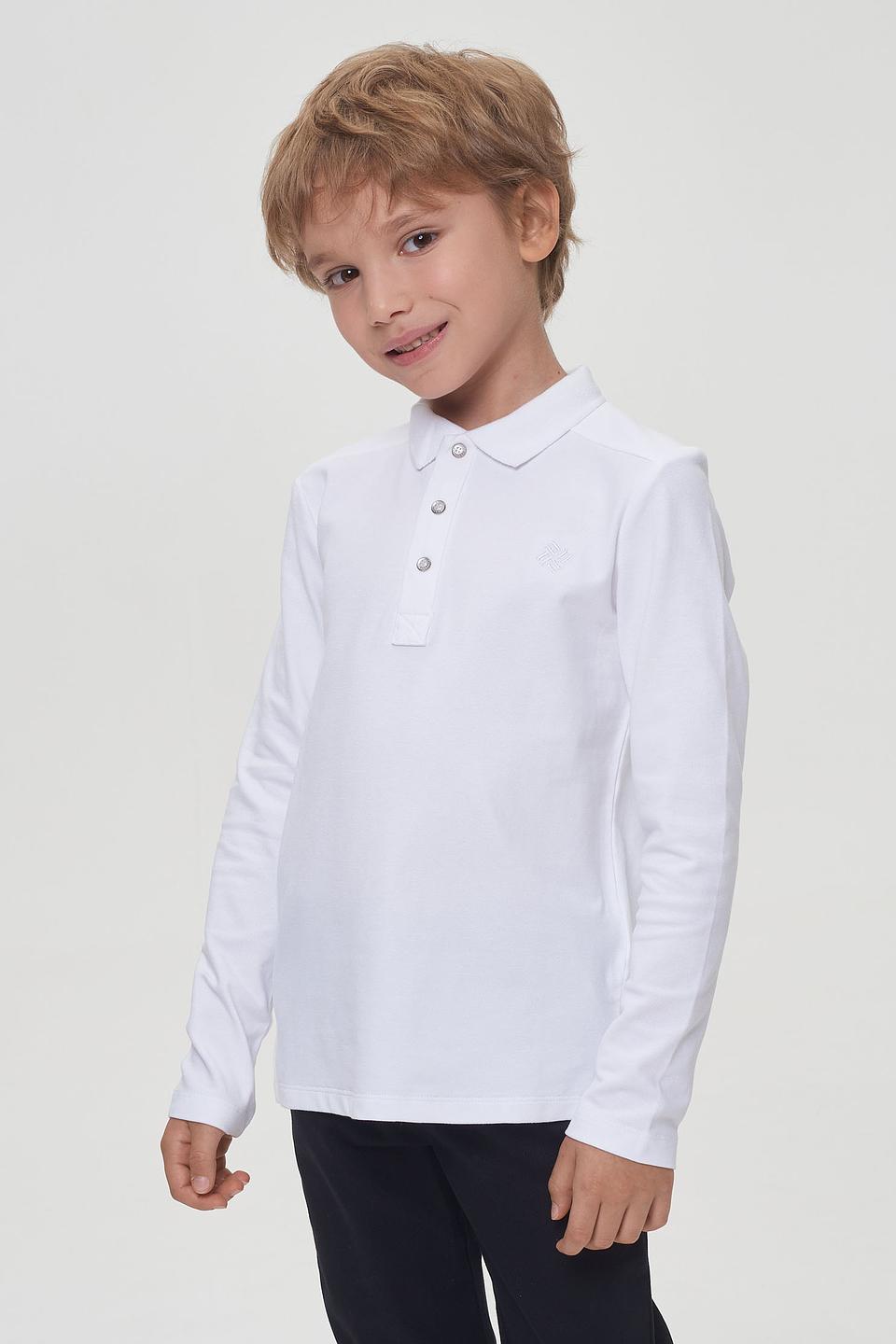 Поло Choupette белое с вышивкой для мальчика