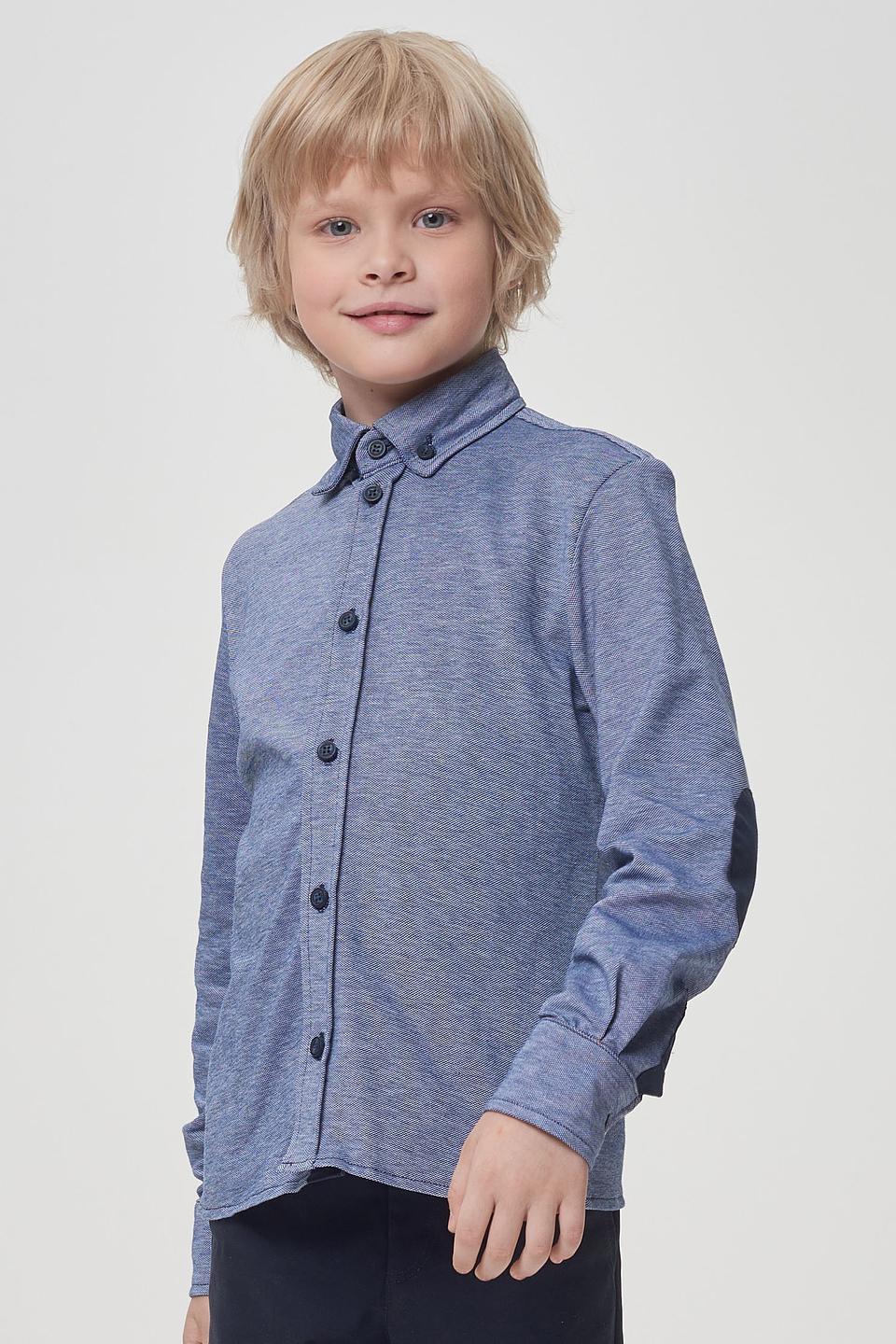 Рубашка Choupette синяя с налокотниками для мальчика