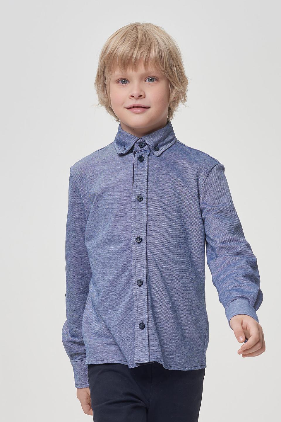 Рубашка Choupette синяя с налокотниками для мальчика