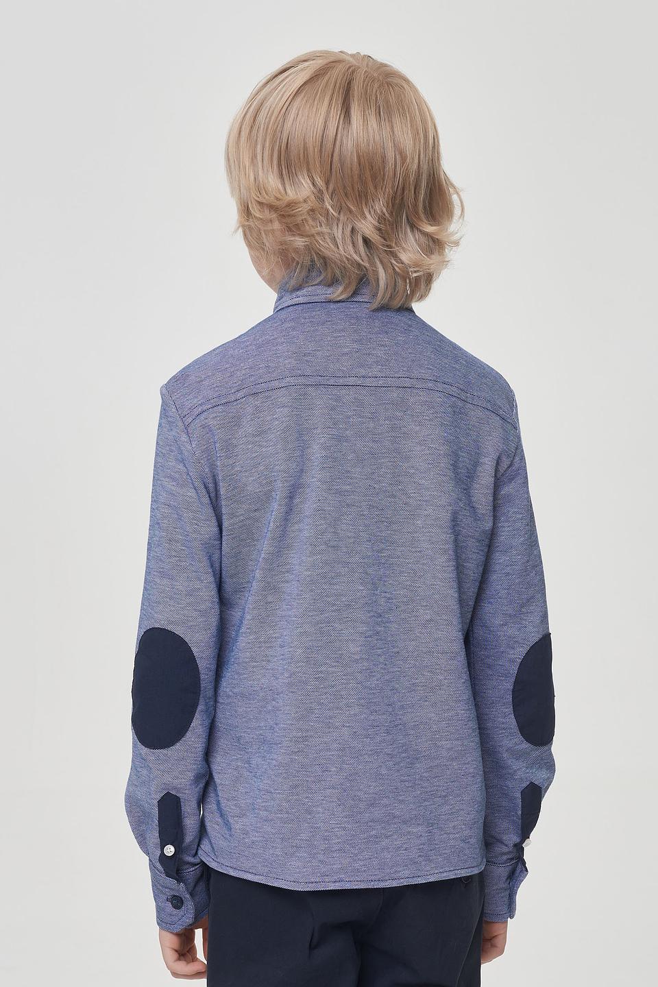Рубашка Choupette синяя с налокотниками для мальчика