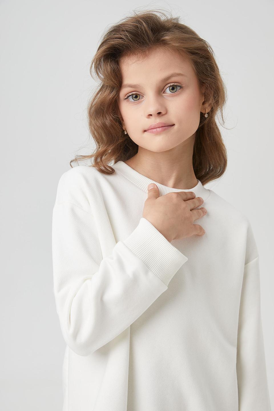 Джемпер Choupette однотонный молочного цвета для девочки
