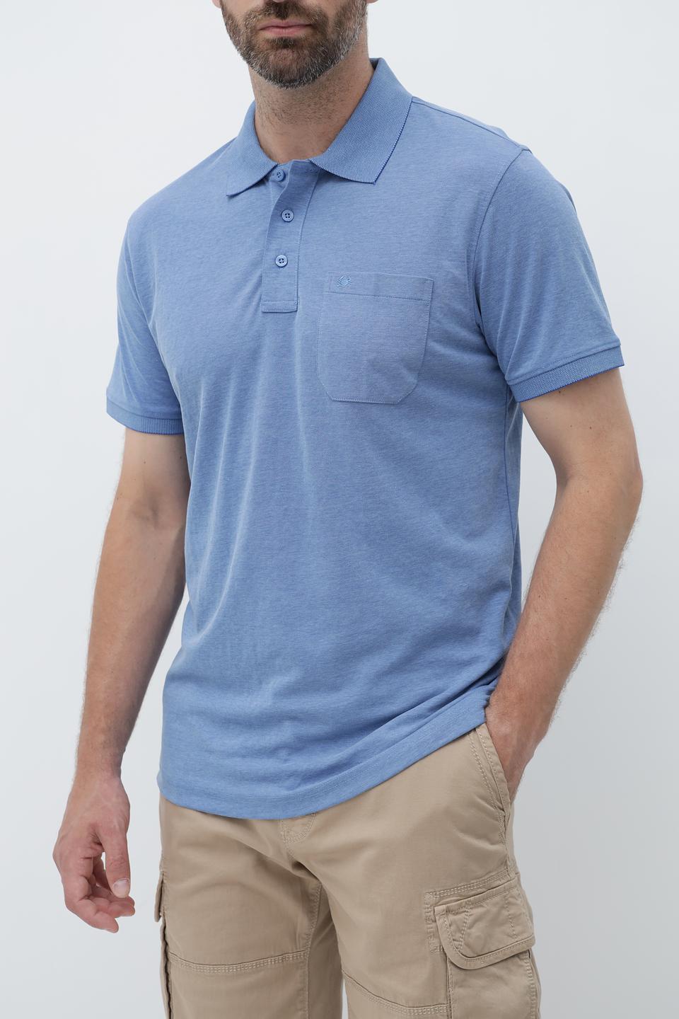 Поло Granchio голубое с карманом
