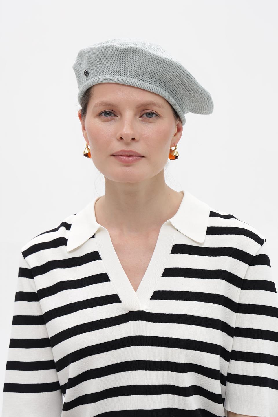 Берет Loevenich вязаный голубой