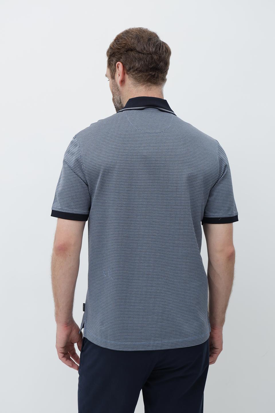 Поло Bugatti с принтом синий