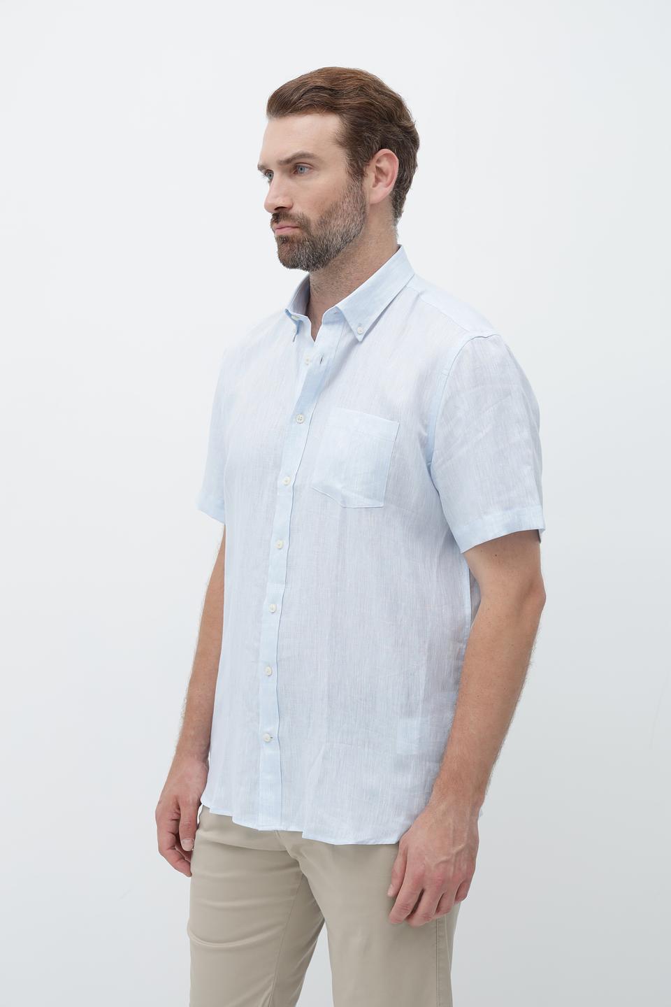 Рубашка кр-рукав Bugatti голубая