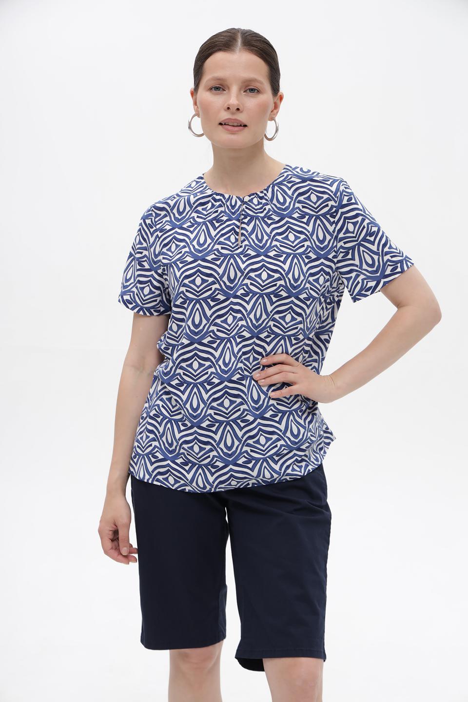 Блуза Gerry Weber с принтом синий