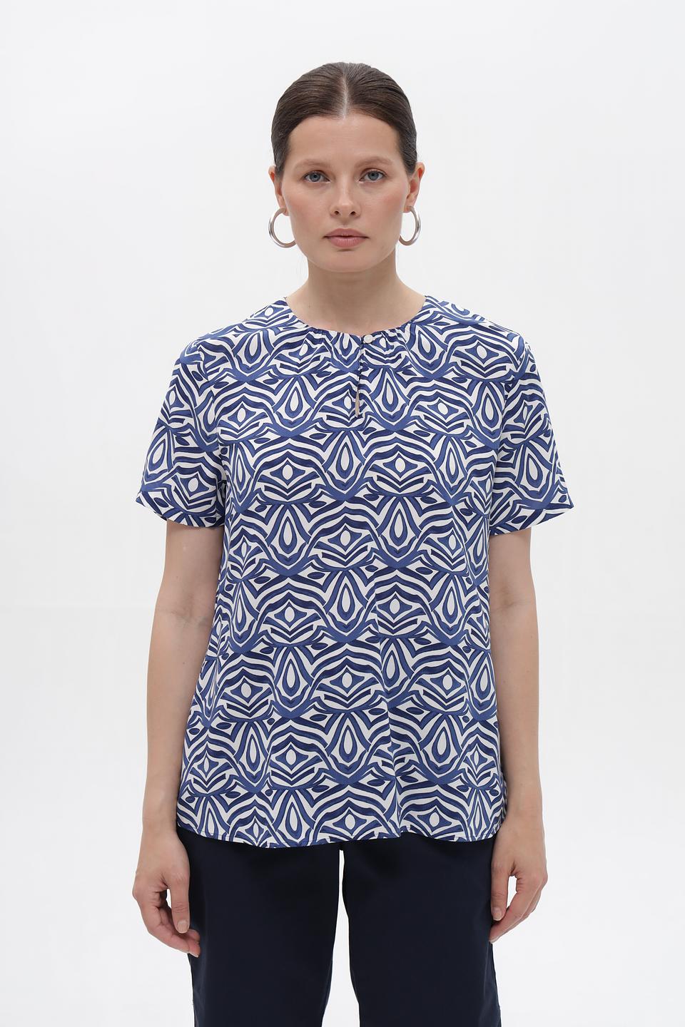 Блуза Gerry Weber с принтом синий