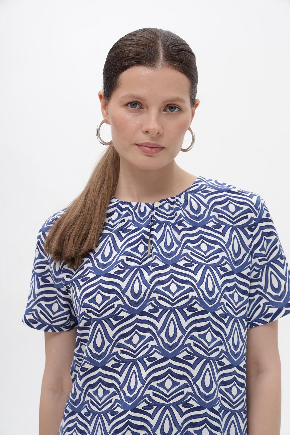 Блуза Gerry Weber с принтом синий