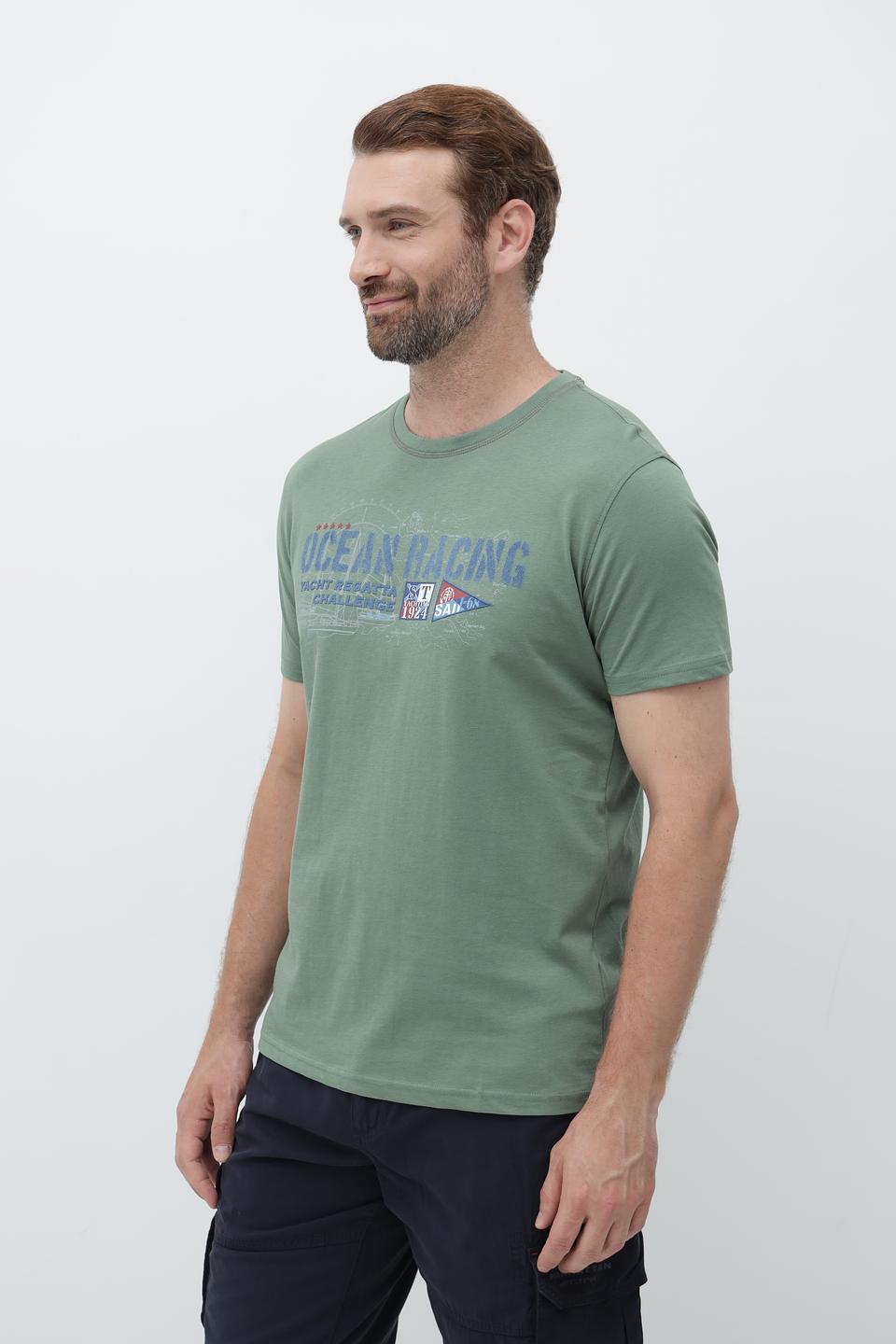 Футболка Sea Barrier хаки с принтом