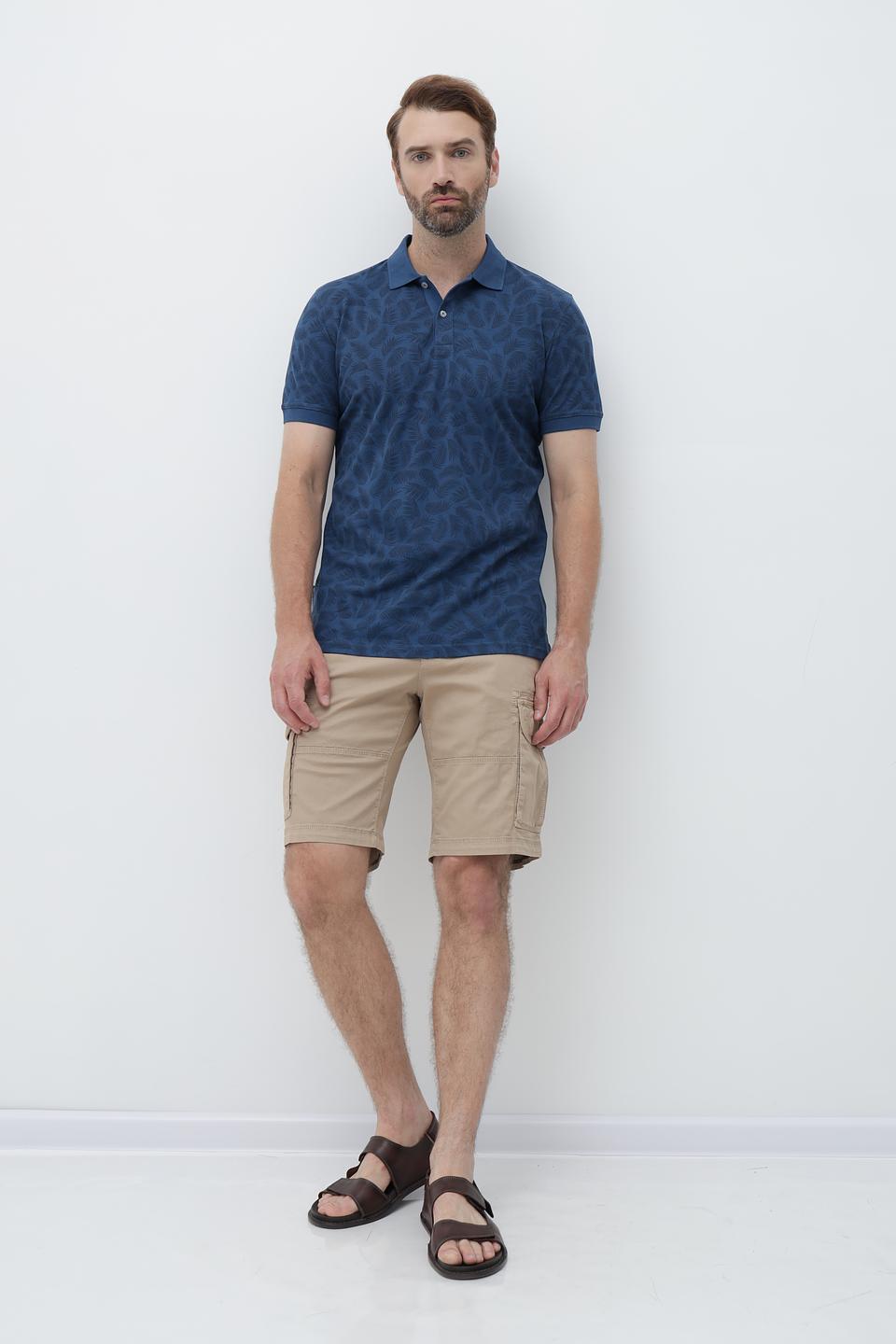 Поло Sea Barrier с узором синий