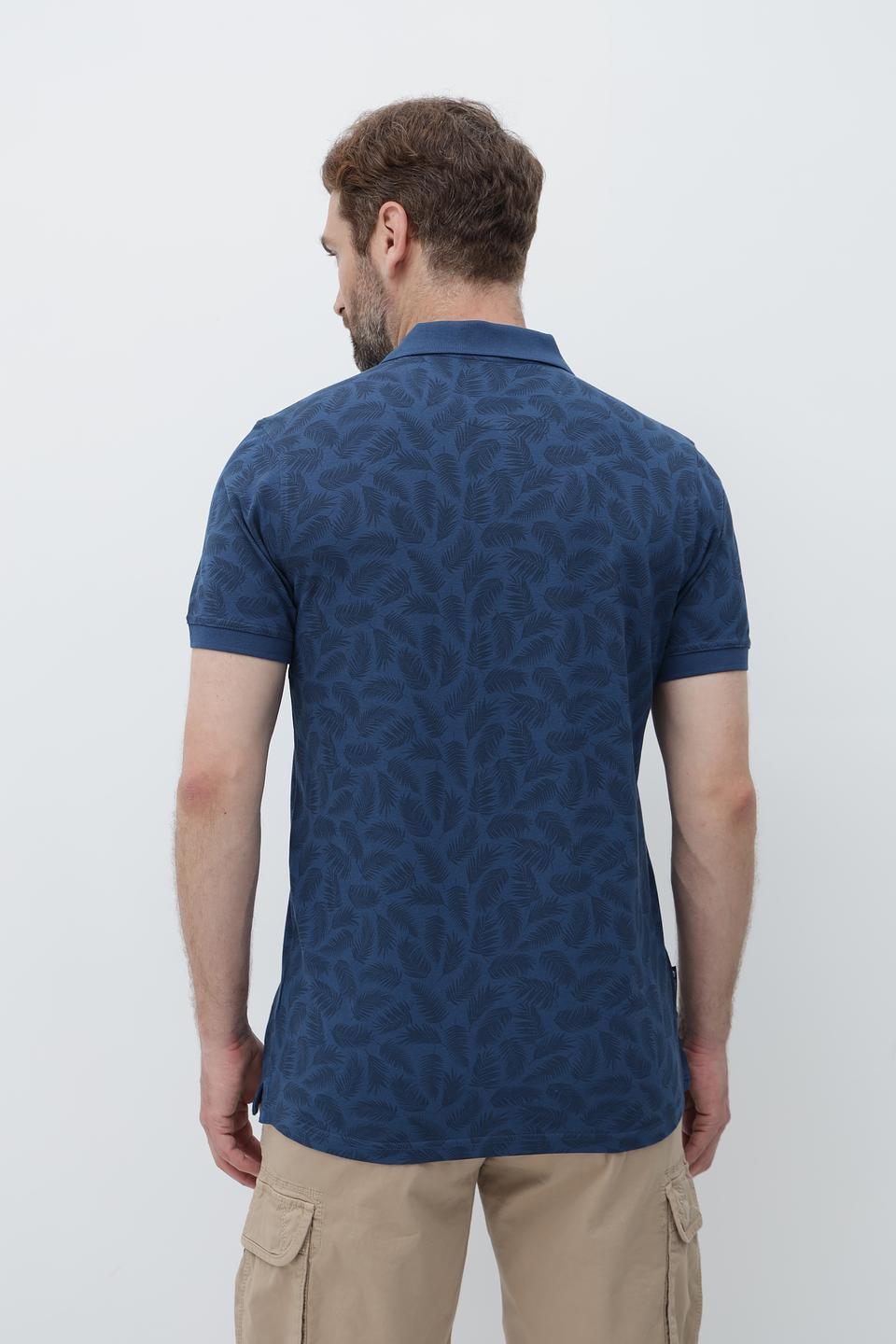 Поло Sea Barrier с узором синий