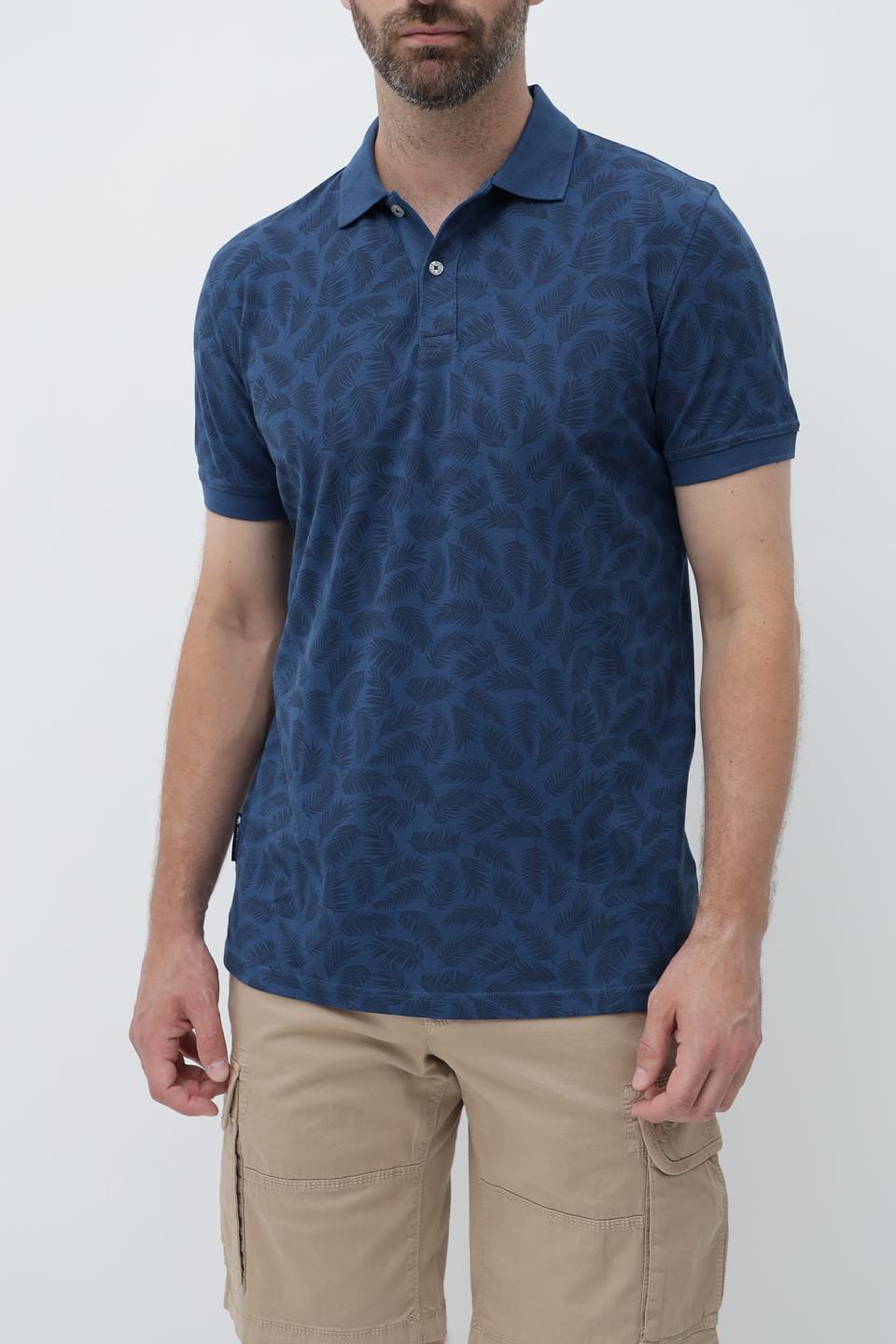 Поло Sea Barrier с узором синий