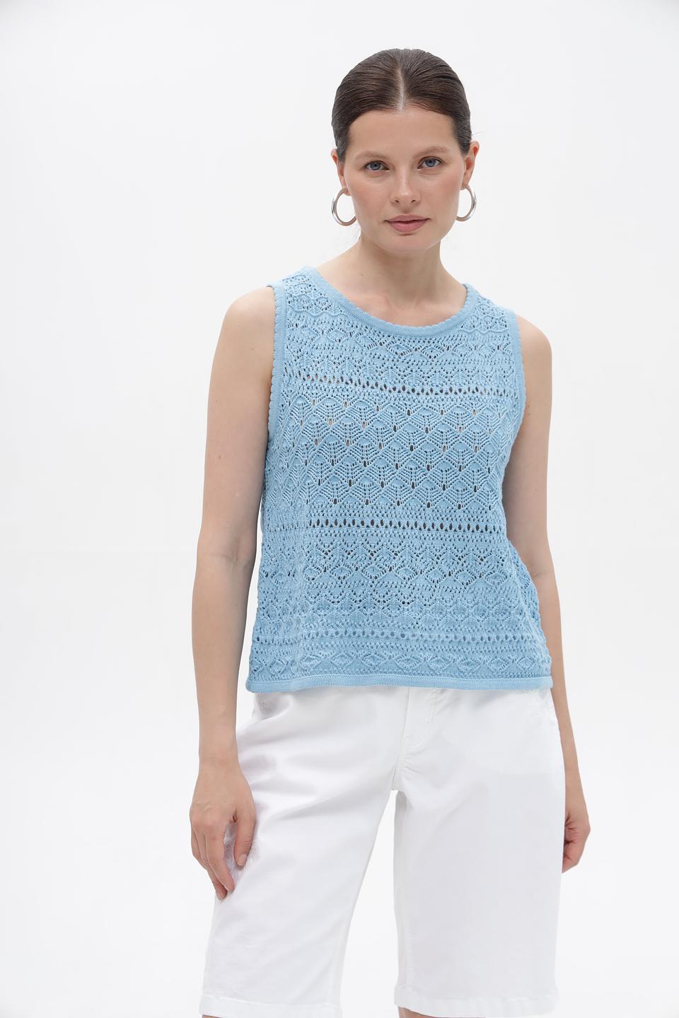 Топ Monari ажурный голубой