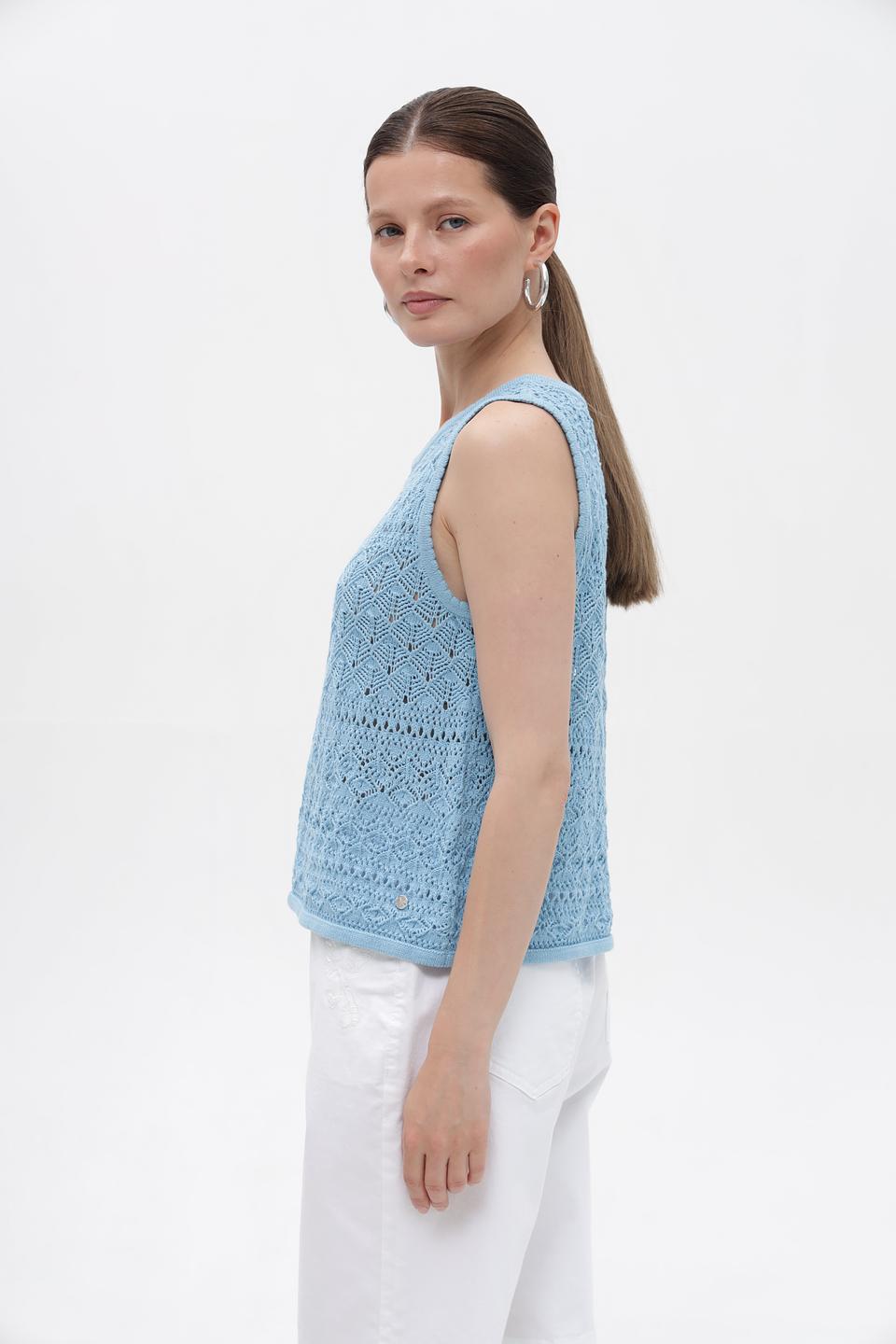 Топ Monari ажурный голубой