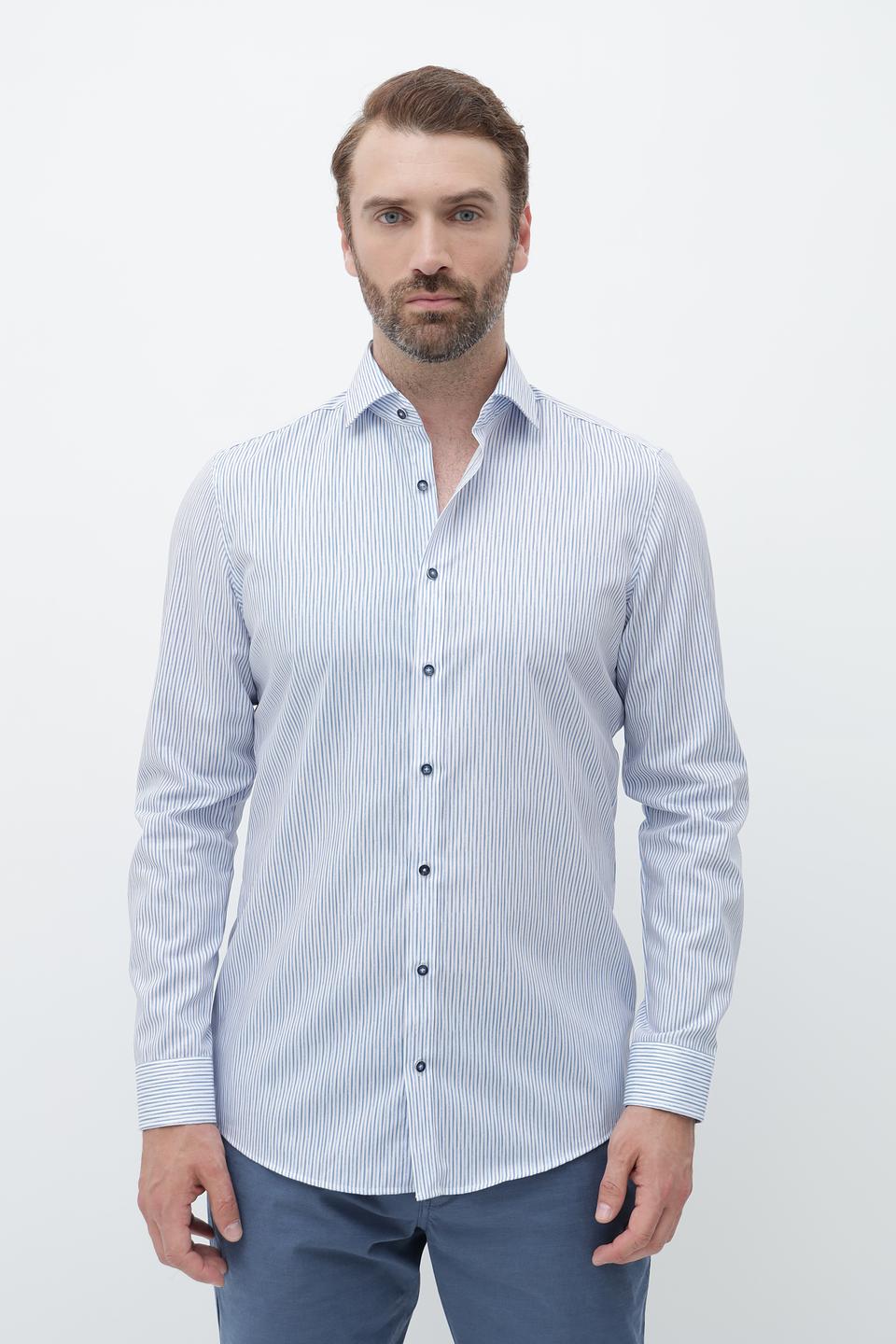 Рубашка Venti в полоску голубую