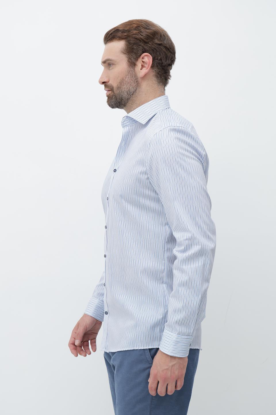 Рубашка Venti в полоску голубую