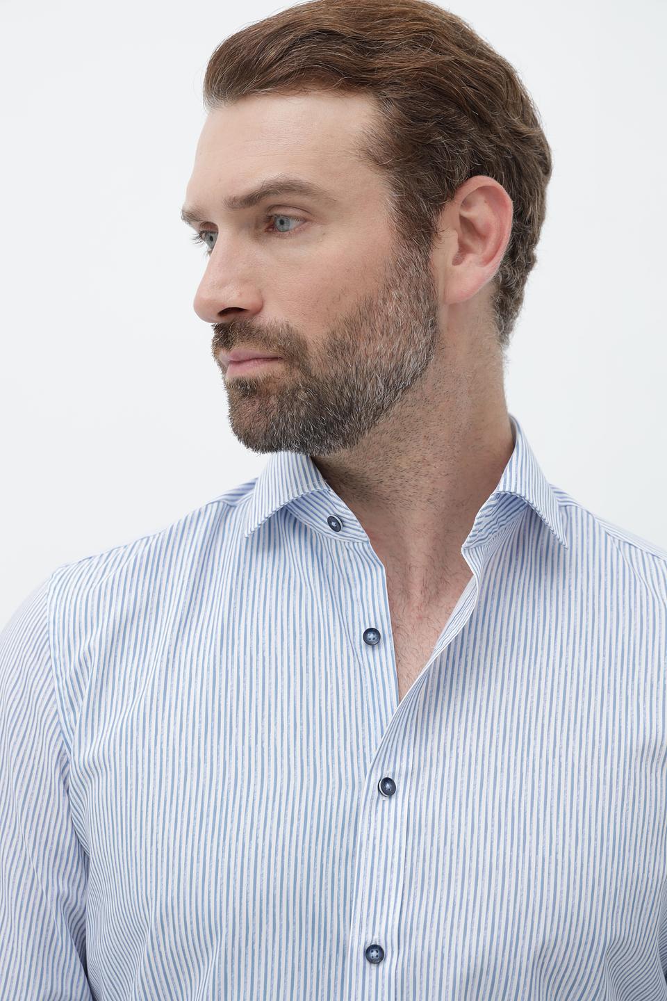 Рубашка Venti в полоску голубую