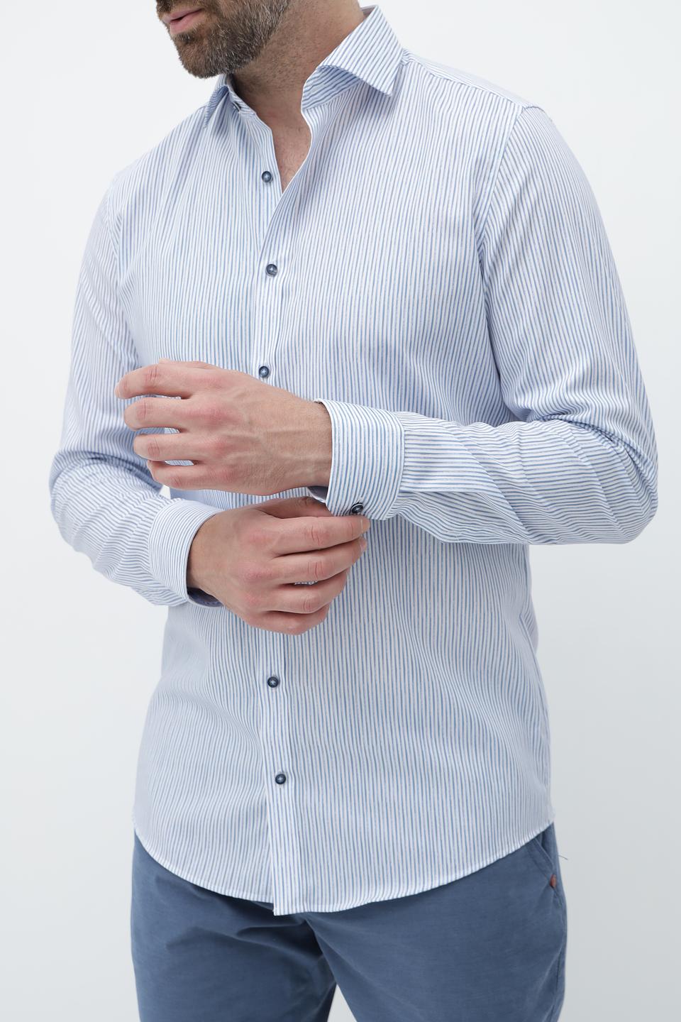 Рубашка Venti в полоску голубую