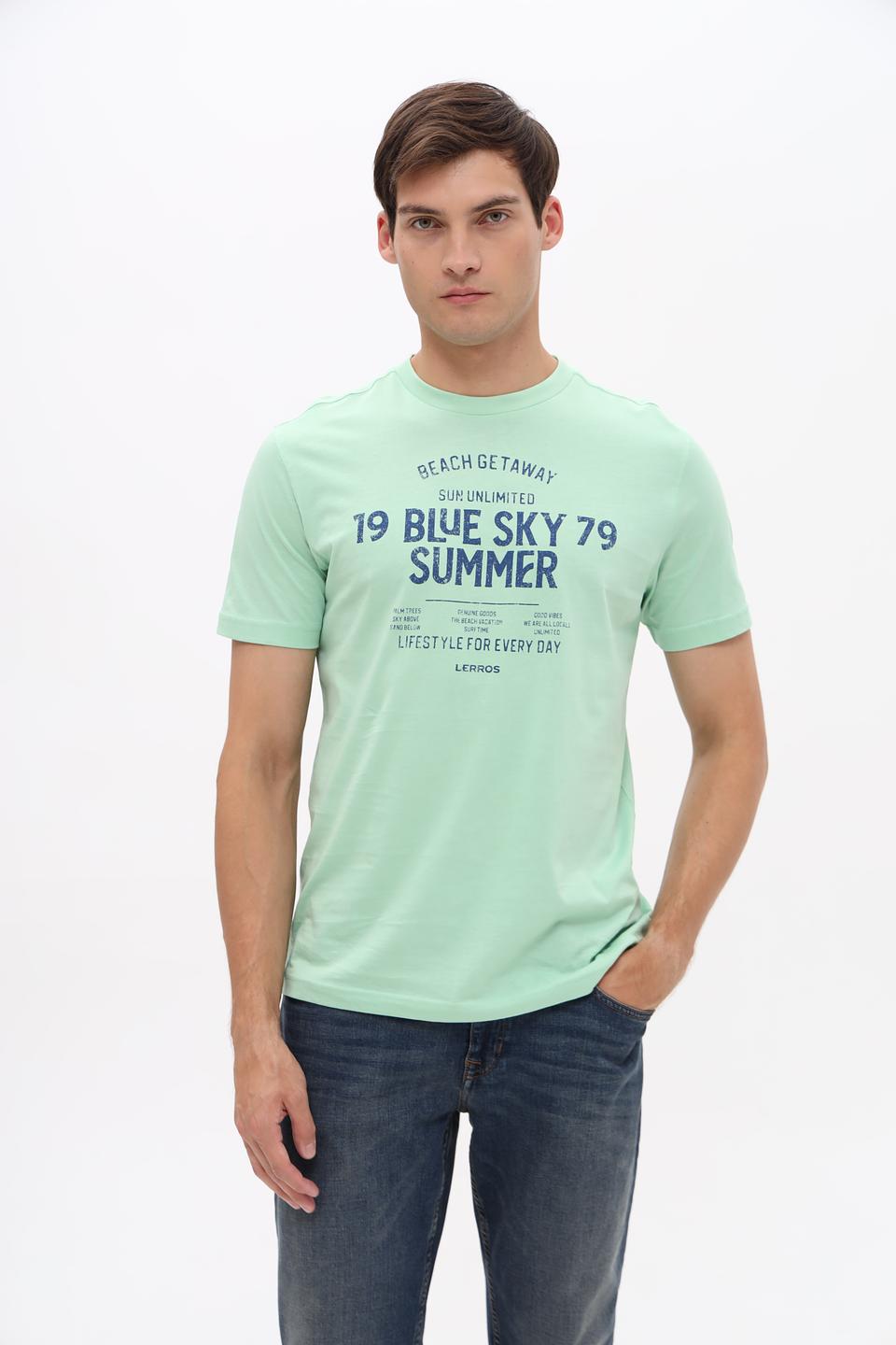 Футболка Lerros мятная с принтом