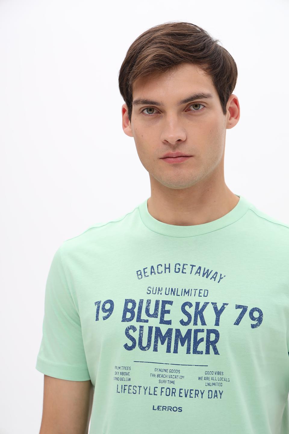 Футболка Lerros мятная с принтом