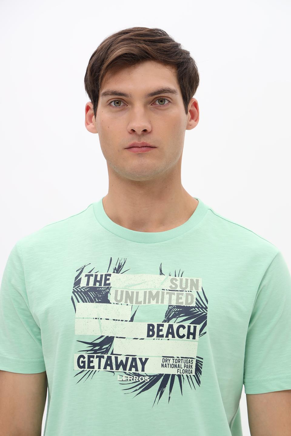Футболка Lerros мятная с принтом