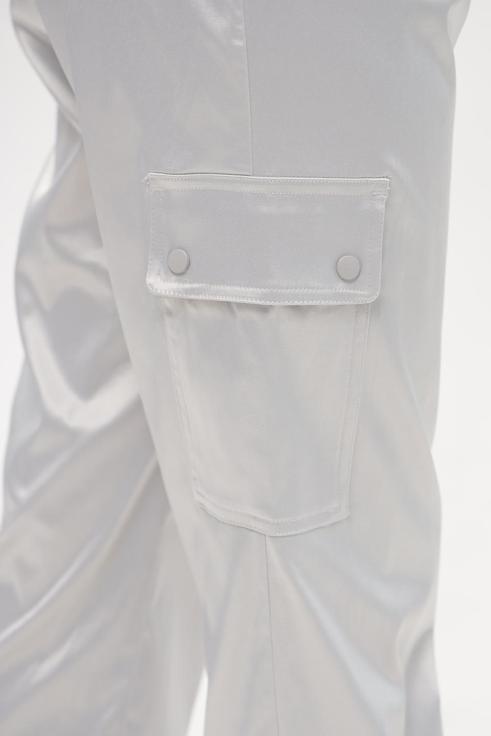 Брюки кэжуал Lebek серебристые