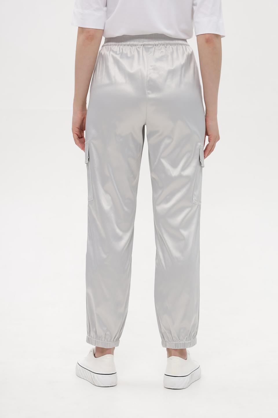 Брюки кэжуал Lebek серебристые