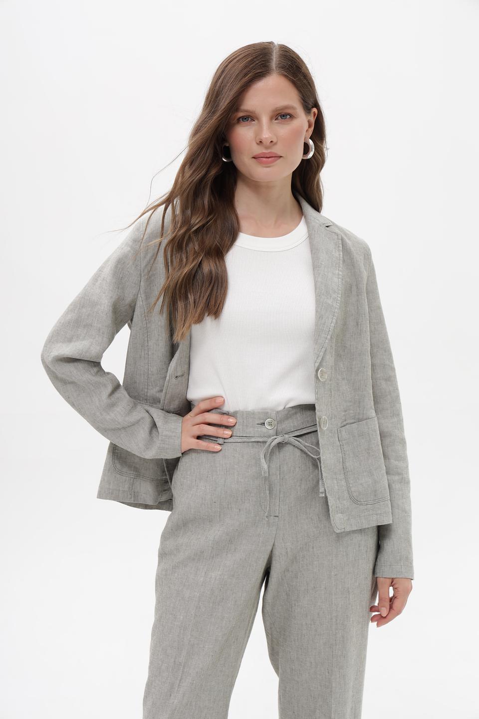 Жакет Bianca серый льняной