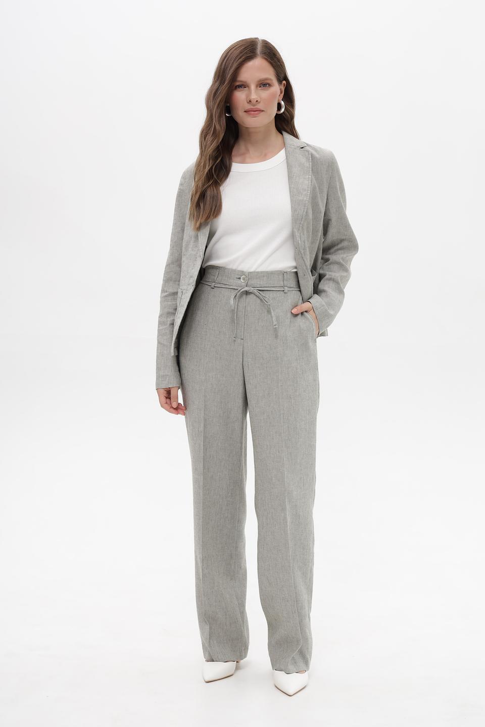 Жакет Bianca серый льняной