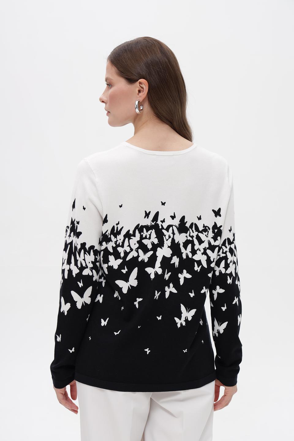 Пуловер Just Valeri с бабочками чёрный