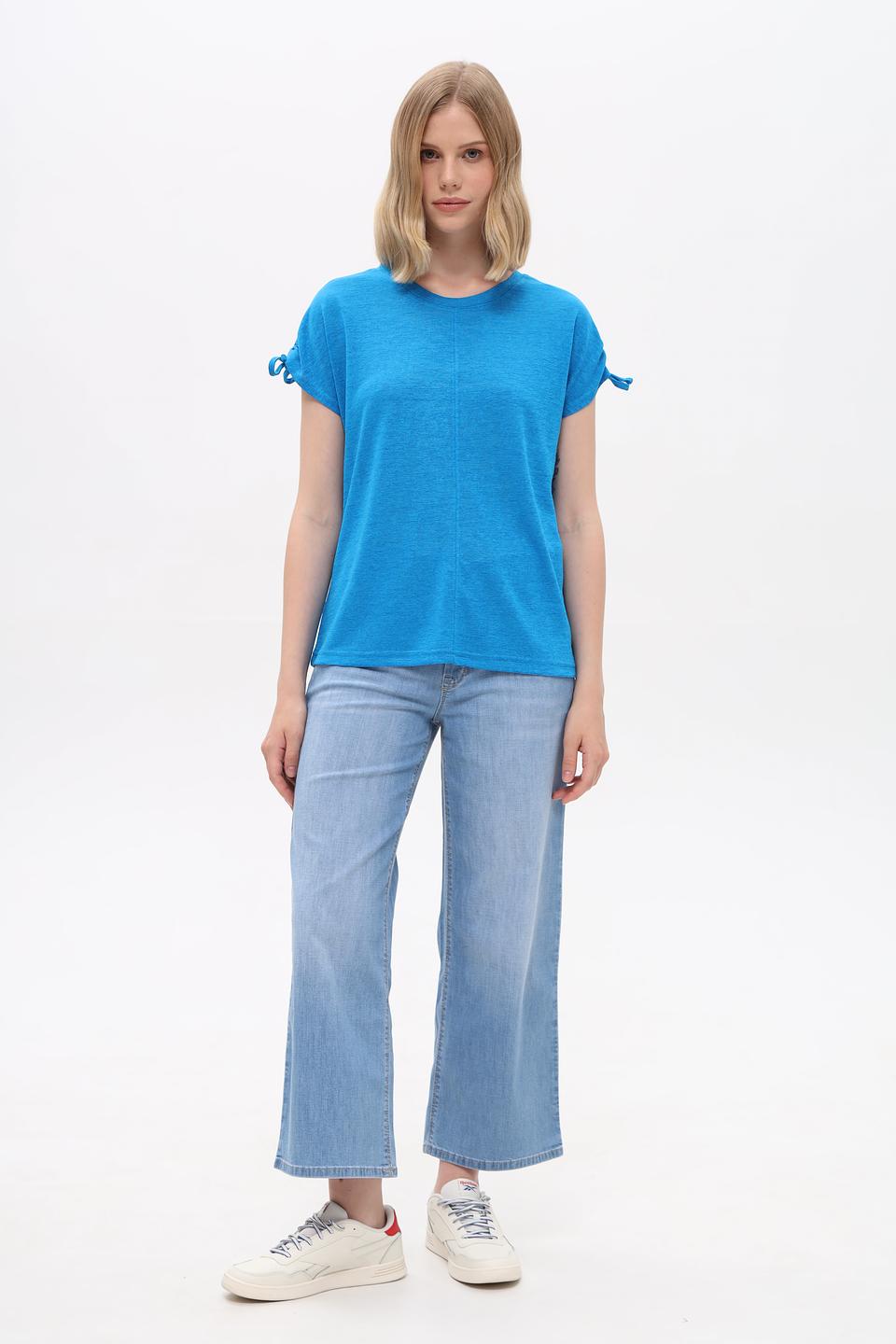 Блузка Broadway с завязками голубая