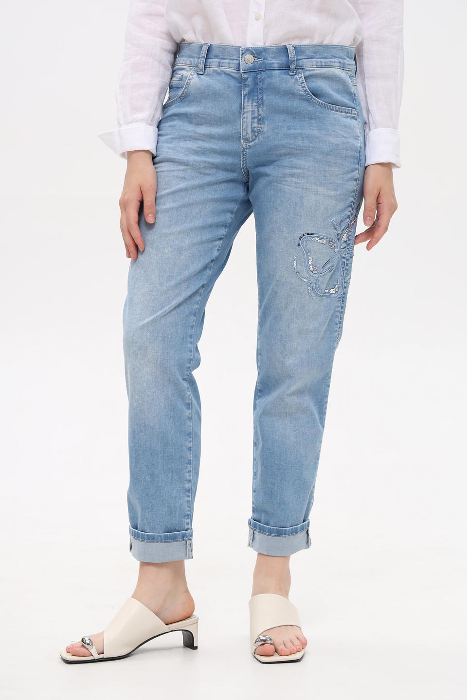 Джинсы Angels с бабочками голубые