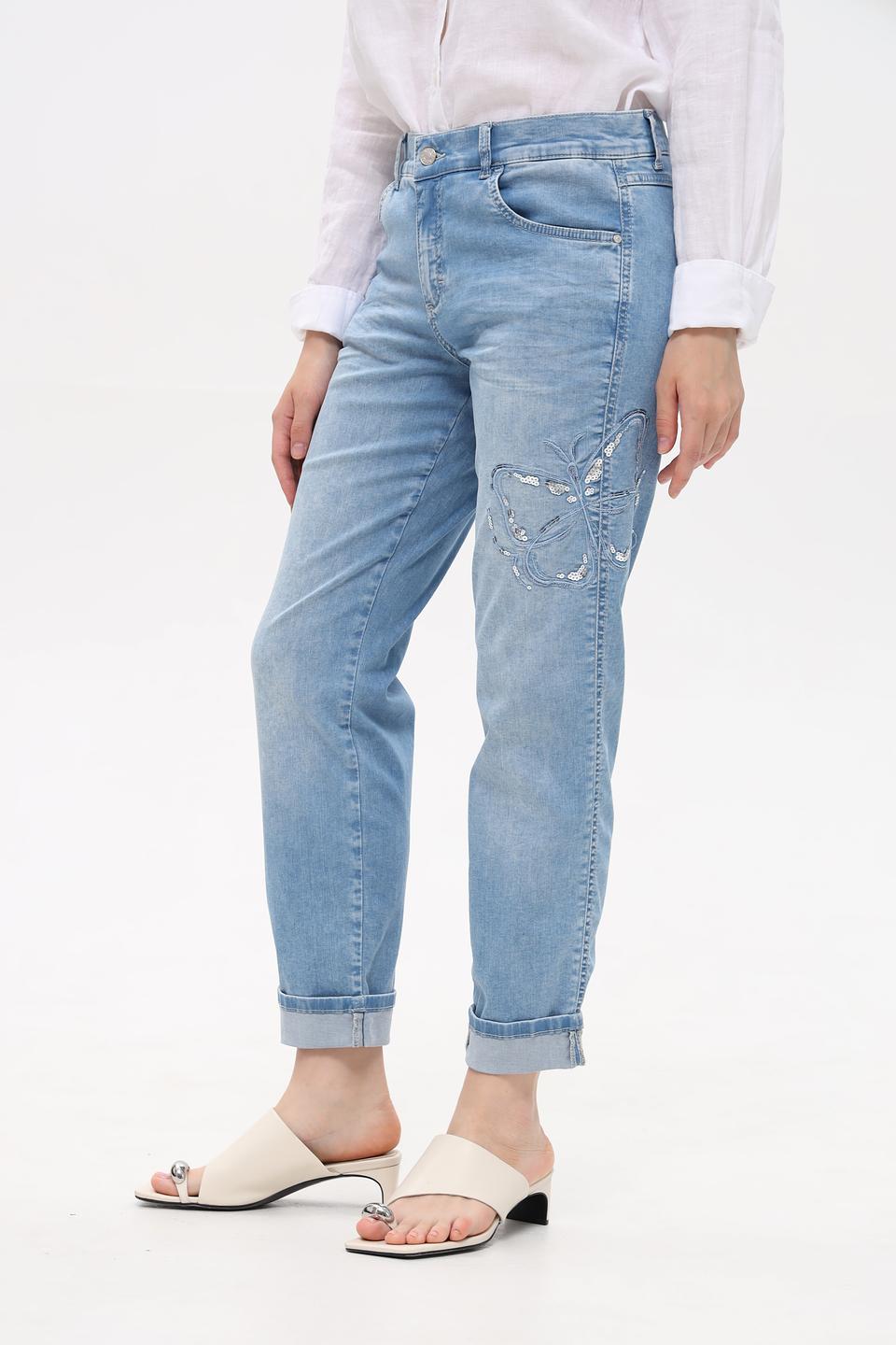 Джинсы Angels с бабочками голубые