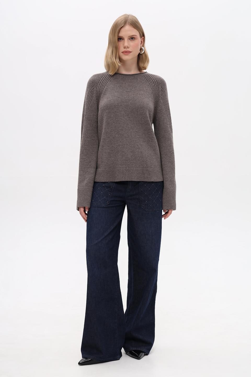 Пуловер Pezzo женский серо-коричневый