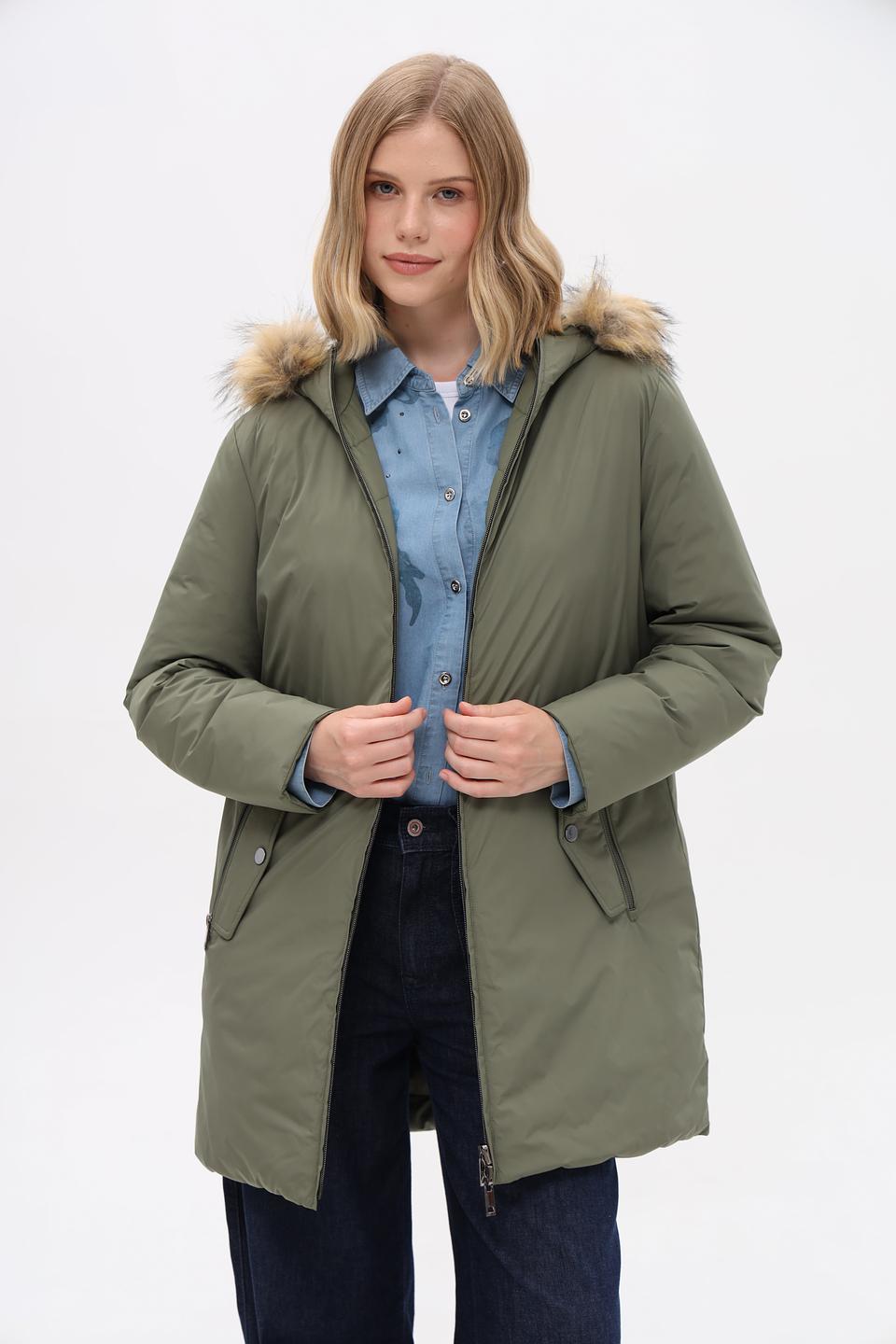 Куртка Pezzo хаки с мехом