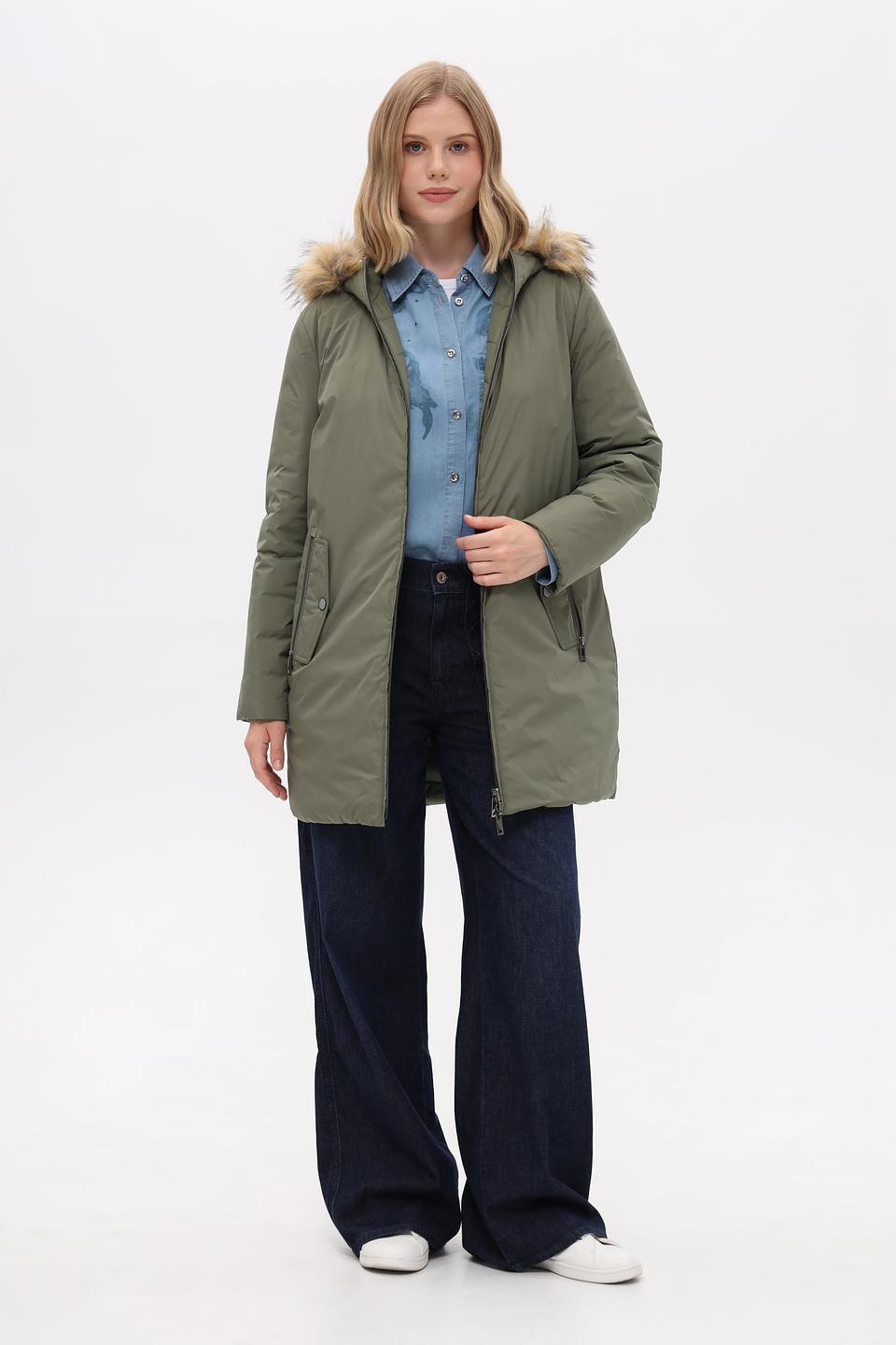 Куртка Pezzo хаки с мехом