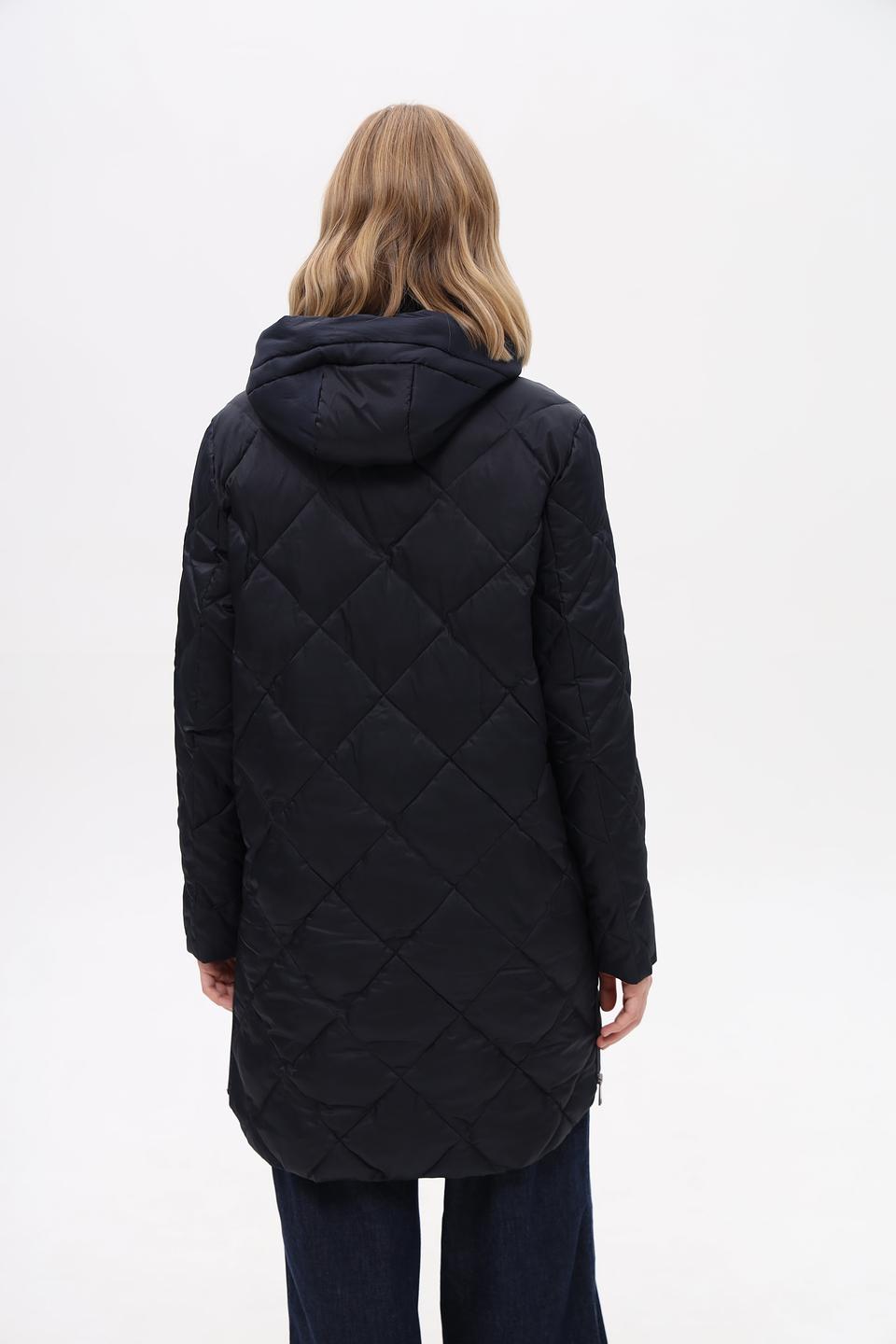 Пальто стеганое Pezzo темно-синее