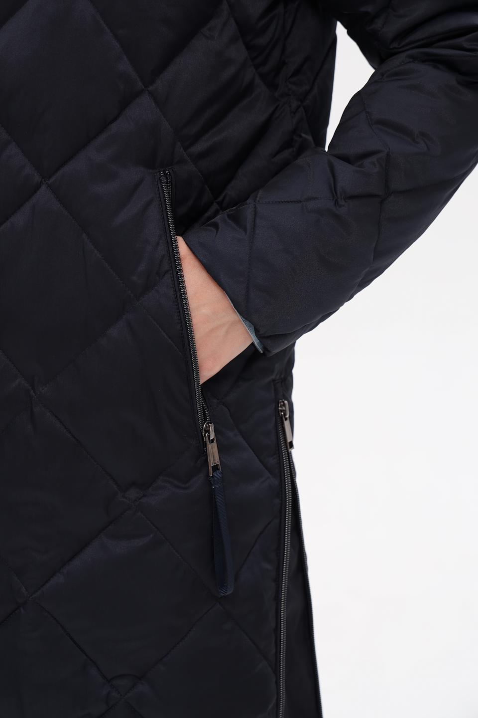 Пальто стеганое Pezzo темно-синее