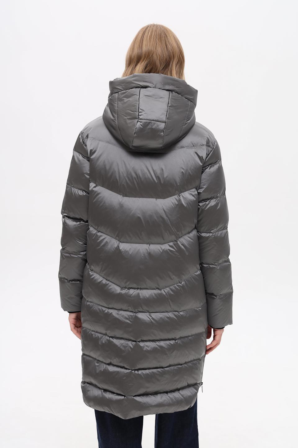 Пальто Pezzo стеганое серое