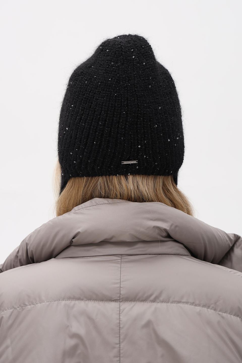 Шапка Marhatter с пайетками чёрная