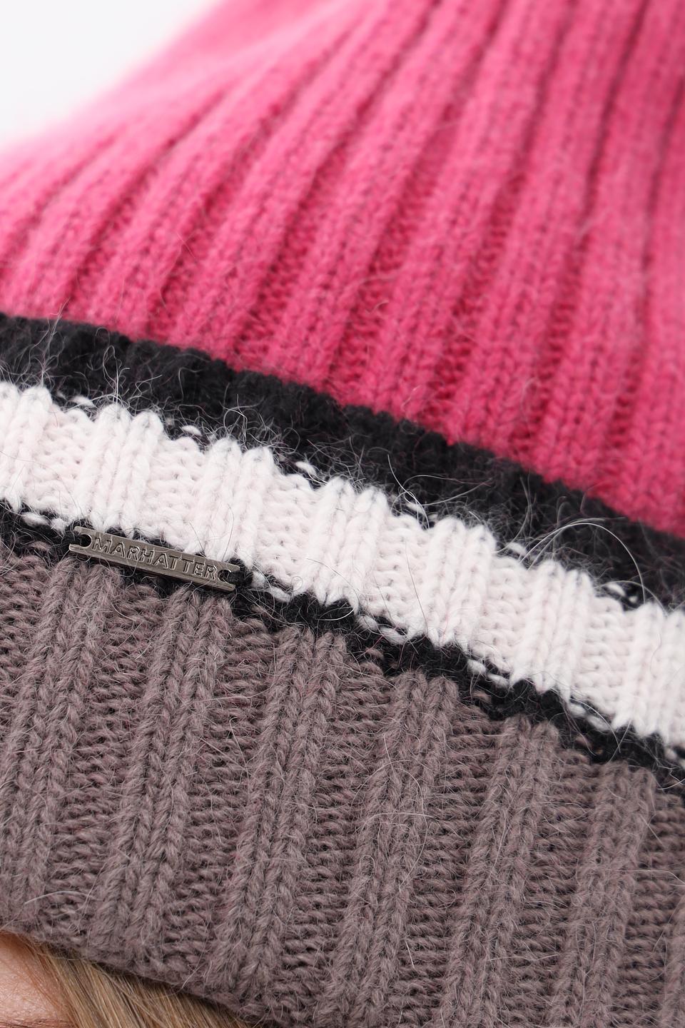 Шапка Marhatter с полосками розовый