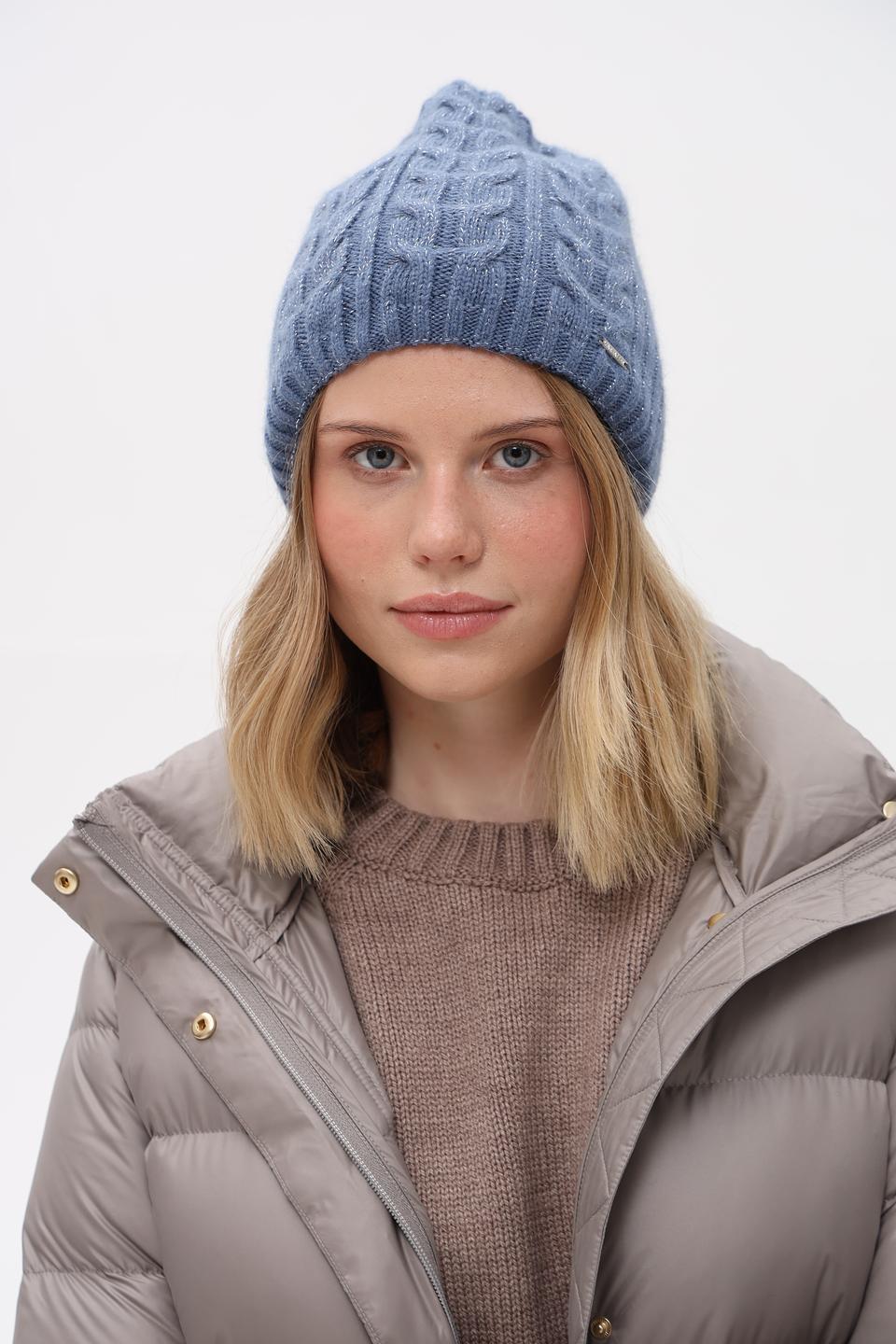 Шапка вязаная Marhatter голубая