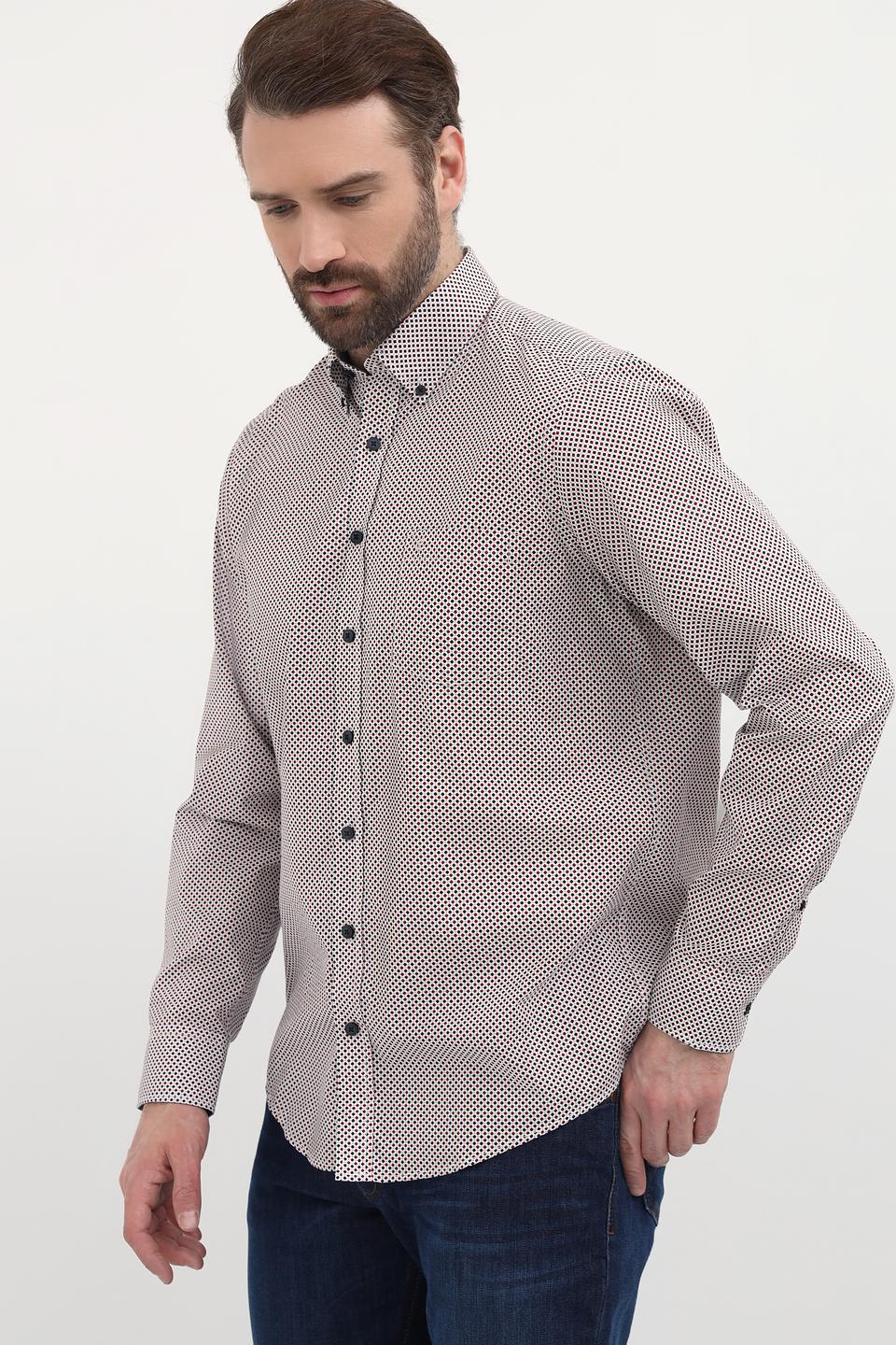 Рубашка Casa Moda в мелкий принт бежевый