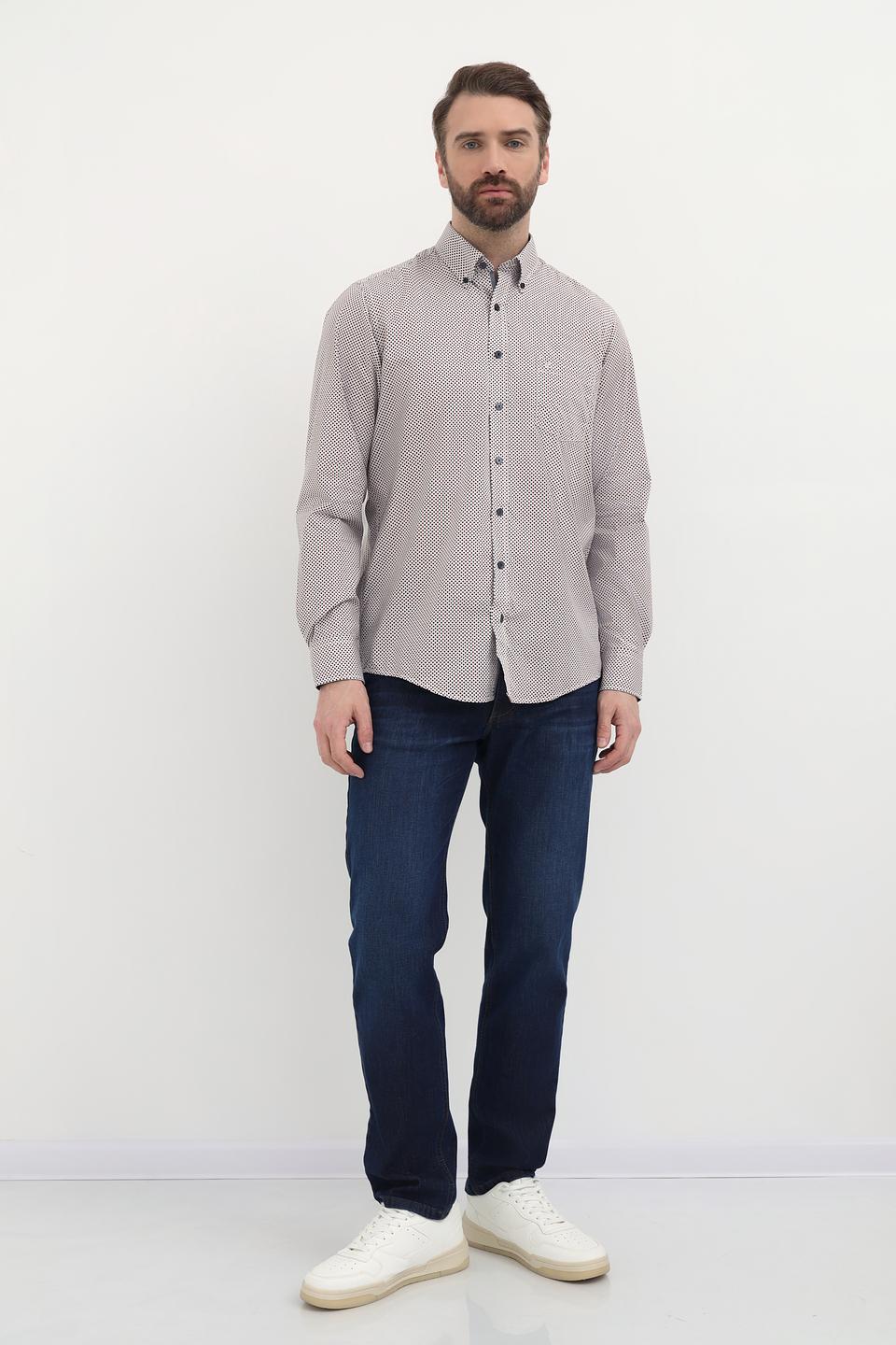 Рубашка Casa Moda в мелкий принт бежевый