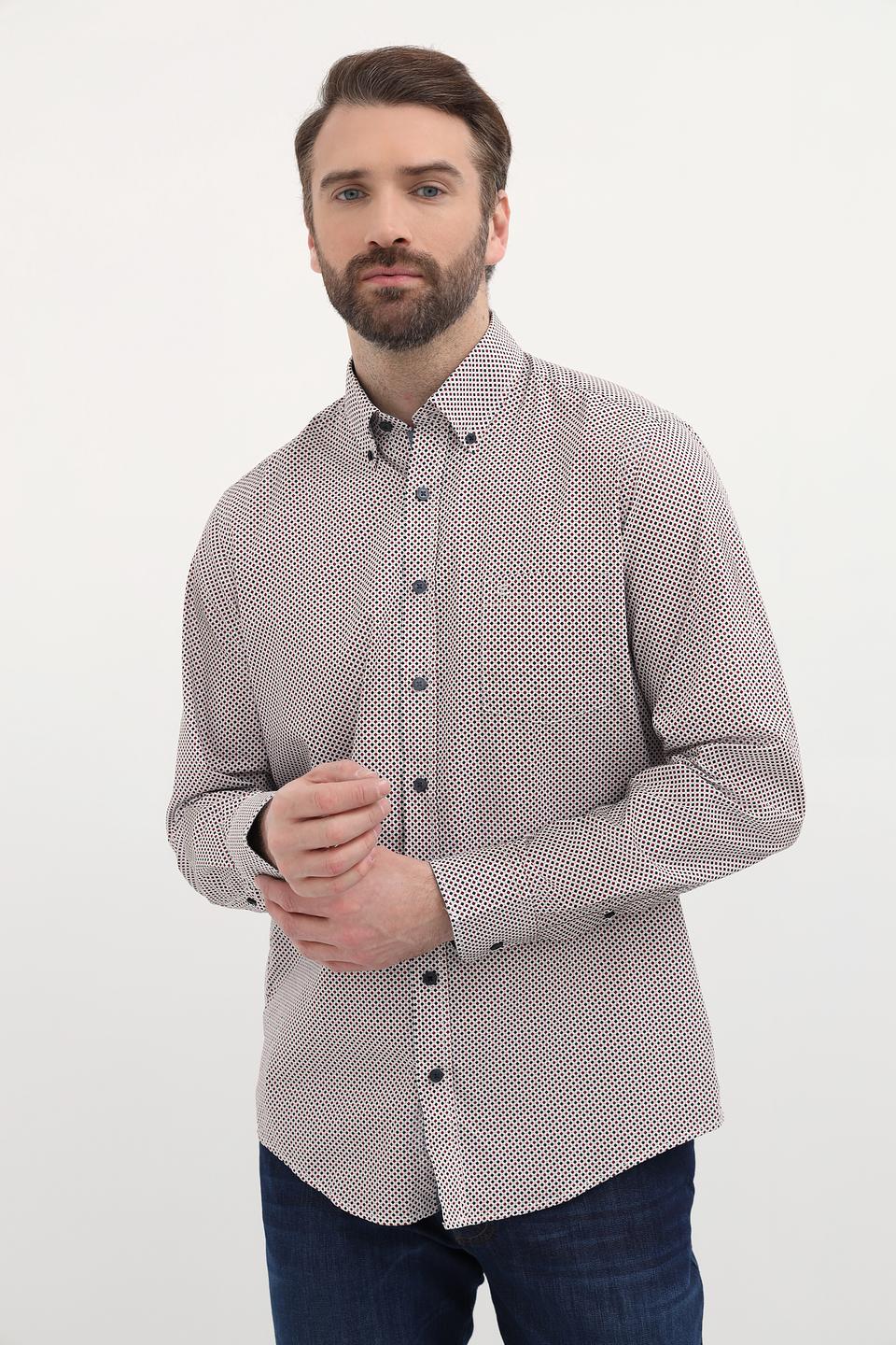 Рубашка Casa Moda в мелкий принт бежевый