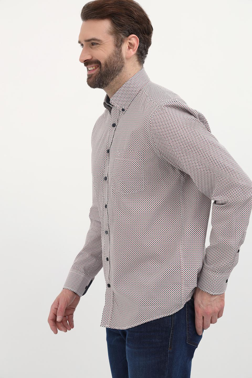 Рубашка Casa Moda в мелкий принт бежевый