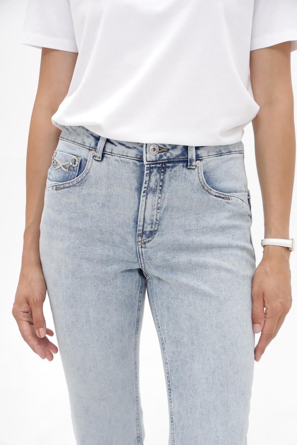 Джинсы Marc Aurel с необработанным краем голубые